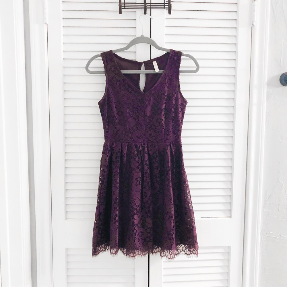 Plum lace dress